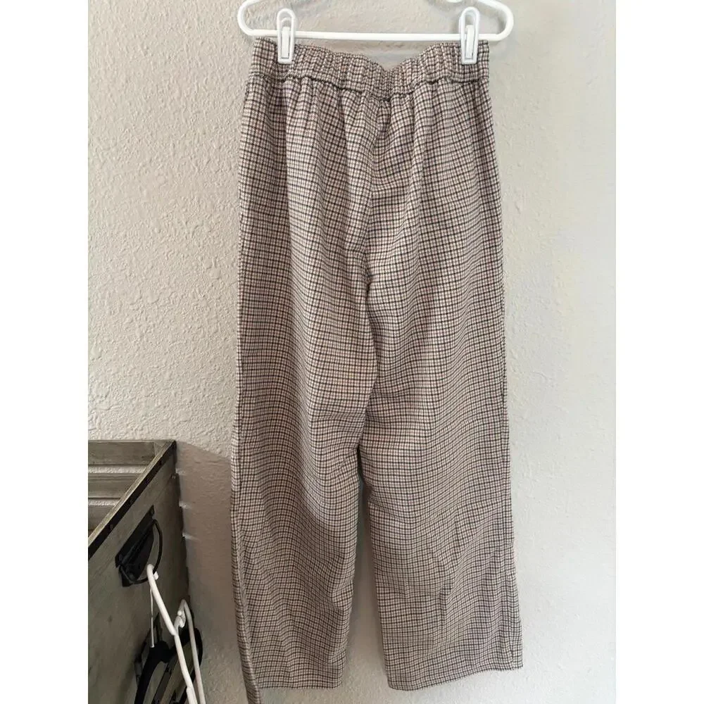 Youth Abercrombie Kids girls brown/black/white print pants size 9/10